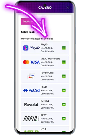 RTBet formulario depósito mínimo 20 euros activar bono
